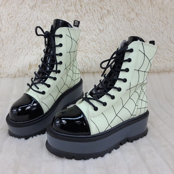 RESTOCKED! Demonia Glow In The Dark Ankle Boots 2" Platform - Picture 5 of 15